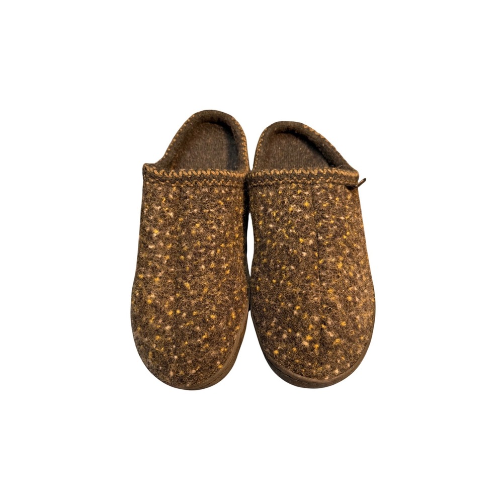 Haflinger Grizzly Wool Clogs Charcoal Speckle Hard Sole 43 Germany